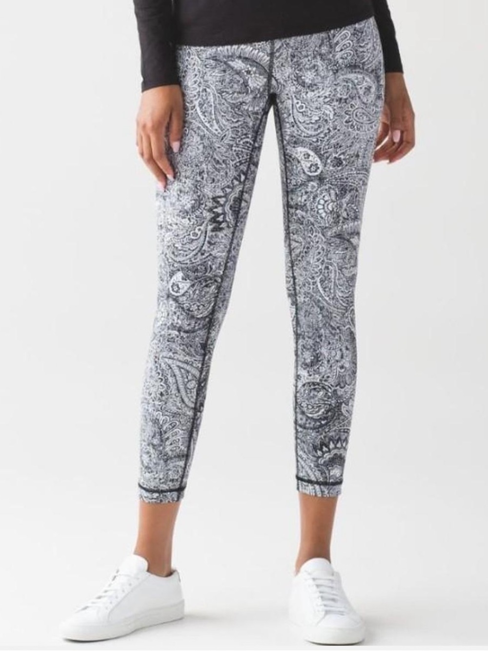 Lululemon High Times Pant Antique Paisley White Black